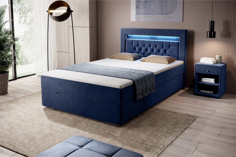 Celio Sängpaket med förvaring 120x200 - Blå - Säng med förvaring - Komplett sängpaket