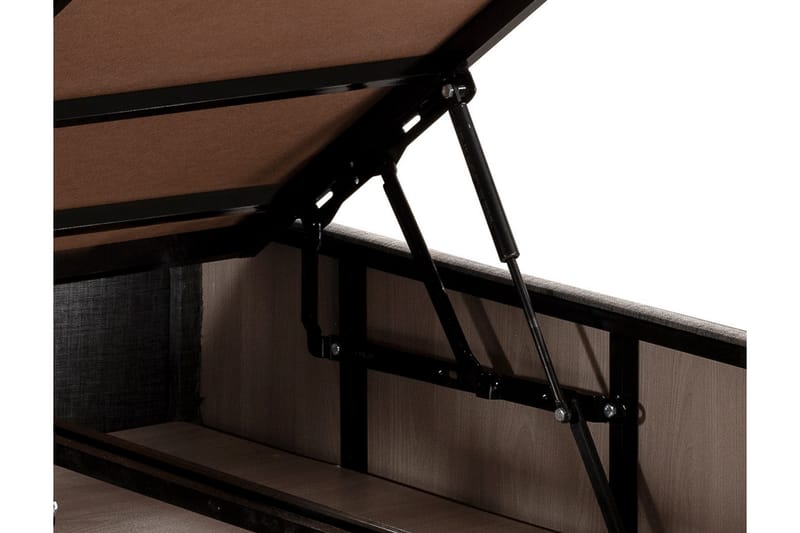 Kontinentalsäng Zilarra 160x200 cm - Grå - Säng med förvaring - Komplett sängpaket