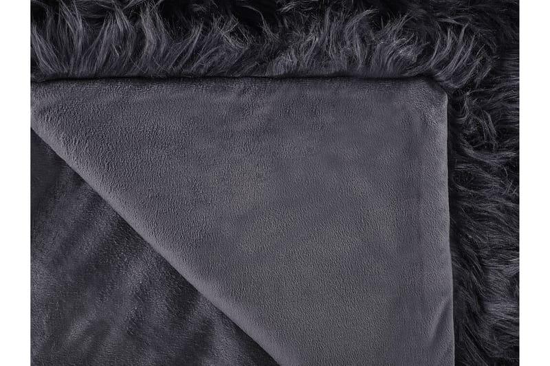 Pläd 200 x 220 cm svart DELICE - Svart - Filt & pläd
