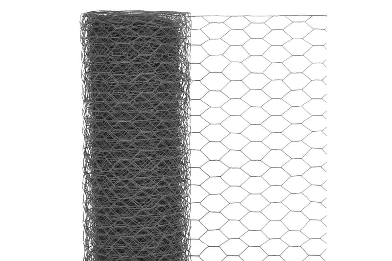 Hönsnät stål med PVC-beläggning 25x1,2 m grå - Gr�å - Mörkläggningsgardiner