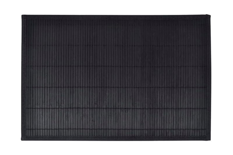 6 Bordstabletter i bambu 30x45 cm svart - Svart - Bordsunderlägg - Bordstablett - Kökstextil