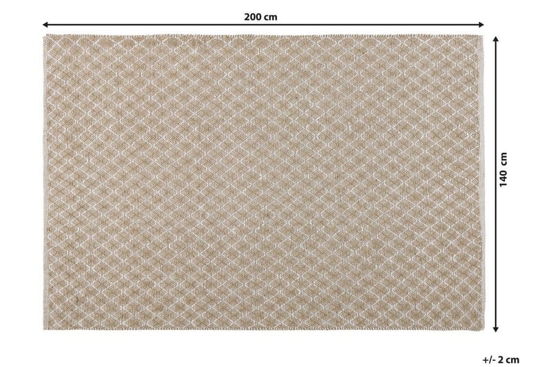 Matta 140 x 200 cm beige AKBEZ - Beige - Flatvävd matta