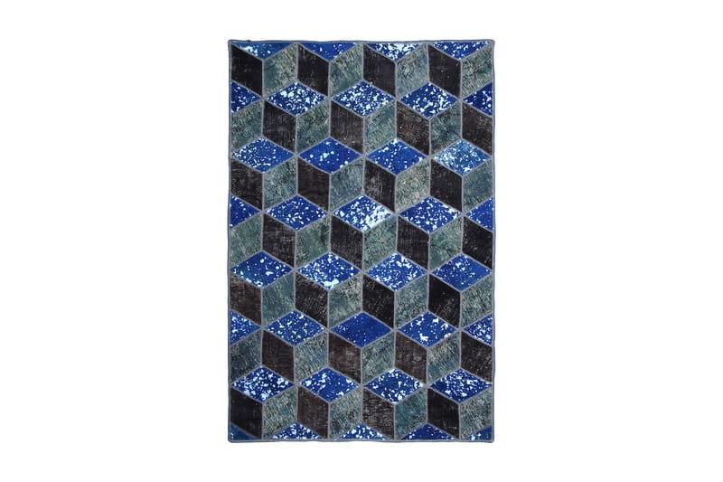 Handknuten Patchworkmatta Ull/Garn Flerfärgad 142x220cm - Flerfärgad - Patchwork matta