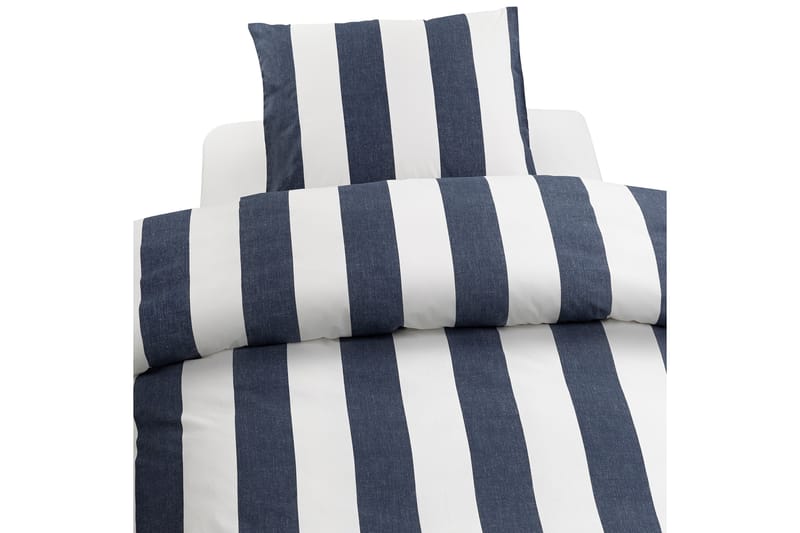 Bäddset Block Stripe 3-Dels 210x220/50x60 cm Marinblå - Borganäs - Bäddset & påslakanset - Sängkläder - Påslakanset dubbelsäng