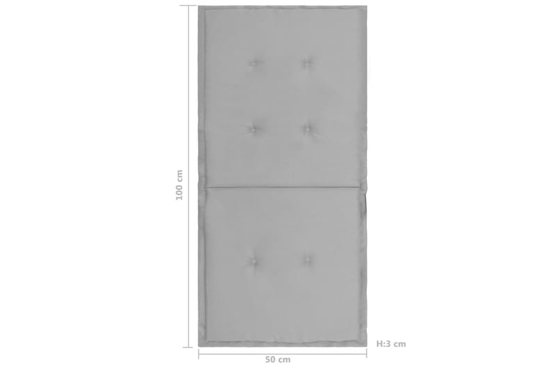 Stolsdynor för trädgården 2 st grå 100x50x3 cm - Grå - Positionsdynor