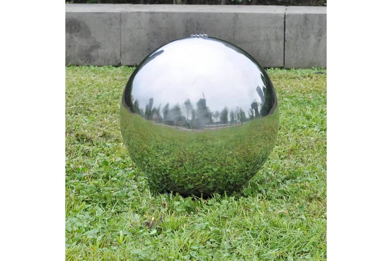 Sfärisk Trädgårdsfontän i rostfritt stål med LEDs 40 cm - Silver - Trädgårdsfontän