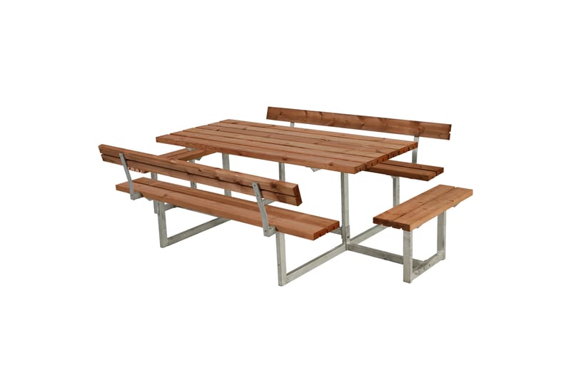PLUS Basic Bord/Bänkset med 2 Ryggstöd och 2 påbyggnader 260 - Teak - Picknickbord