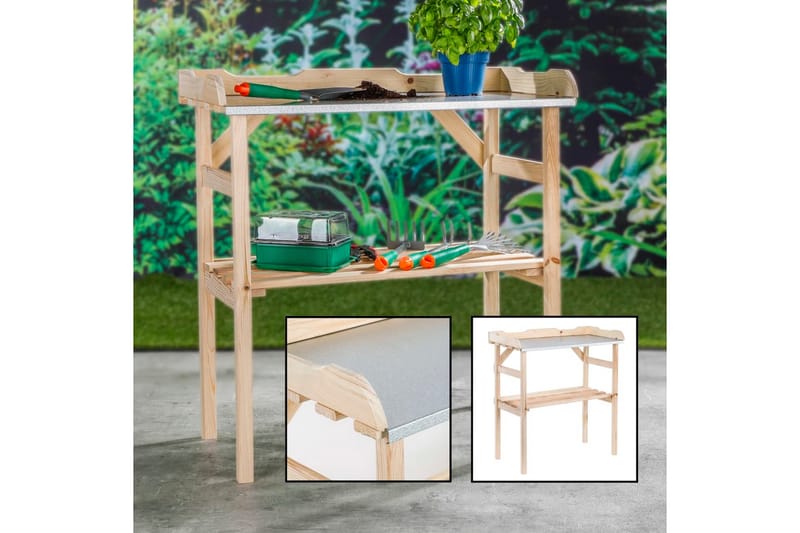 HI Planteringsbord trä 82x38x78 cm - Beige - Planteringsbord & odlingsbänk