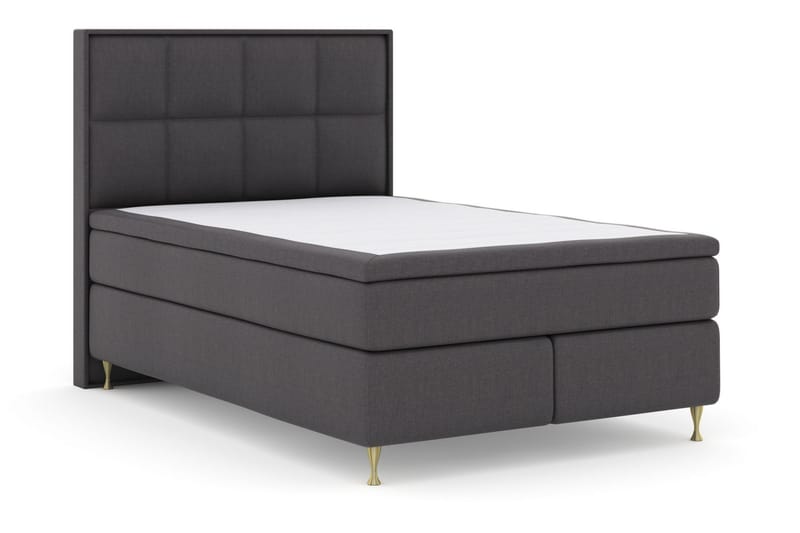Komplett Sängpaket Choice No 5 140x200 Medium Latex - Mörkgrå|Guld - Kontinentalsäng - Komplett sängpaket