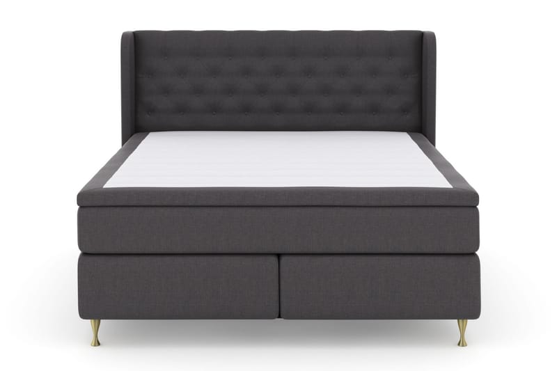 Komplett Sängpaket Choice No 4 180x200 Fast/Medium - Mörkgrå|Guld - Kontinentalsäng - Dubbelsäng - Komplett sängpaket