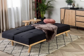 Bäddsoffa Froya 183 cm - Beige|Svart - Möbler - Soffa - Bäddsoffa - Bäddsoffa längsbäddad