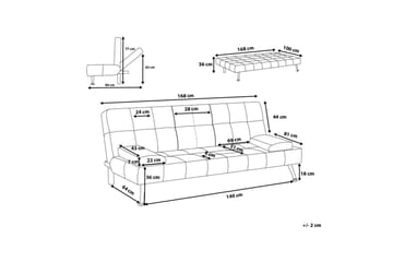 Bäddsoffa Roxen 168 cm - Blå - Möbler - Soffa - Bäddsoffa - Bäddsoffa längsbäddad
