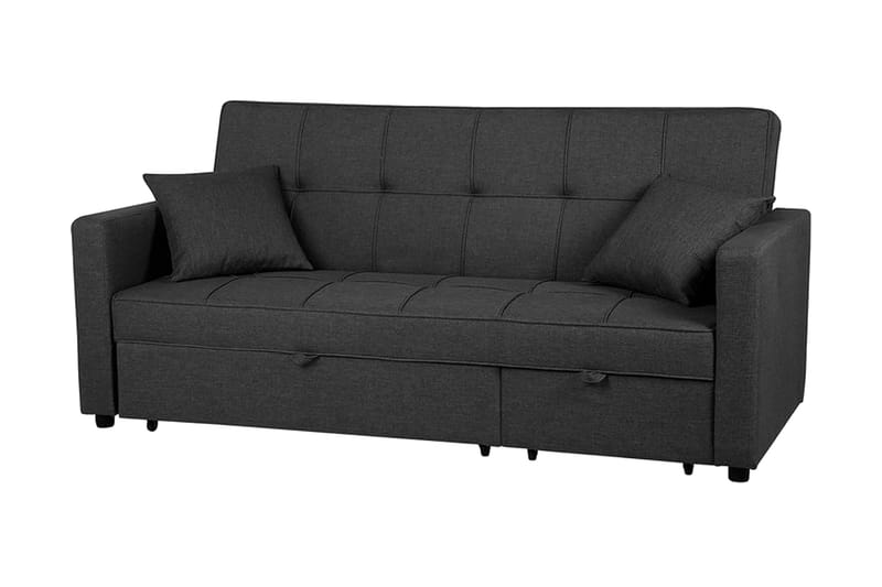 Bäddsoffa Glomma 207 cm - Svart|Grå - Möbler - Soffa - Bäddsoffa - Bäddsoffa längsbäddad