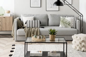Bäddsoffa Eksjo 220 cm - Grå - Möbler - Soffa - Bäddsoffa - Bäddsoffa längsbäddad