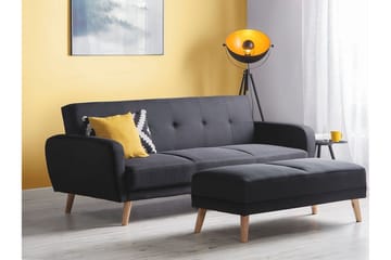 Bäddsoffa Florli 214 cm - Svart - Möbler - Soffa - Bäddsoffa - Bäddsoffa längsbäddad