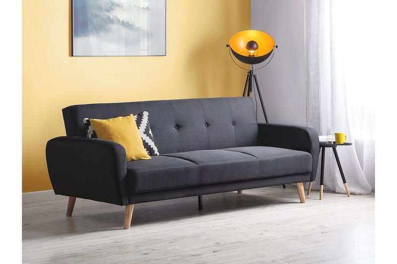 Bäddsoffa Florli 214 cm - Svart - Möbler - Soffa - Bäddsoffa - Bäddsoffa längsbäddad