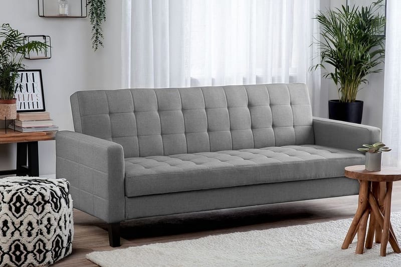 Bäddsoffa Vehkoo 200 cm - Grå - Möbler - Soffa - Bäddsoffa - Bäddsoffa längsbäddad