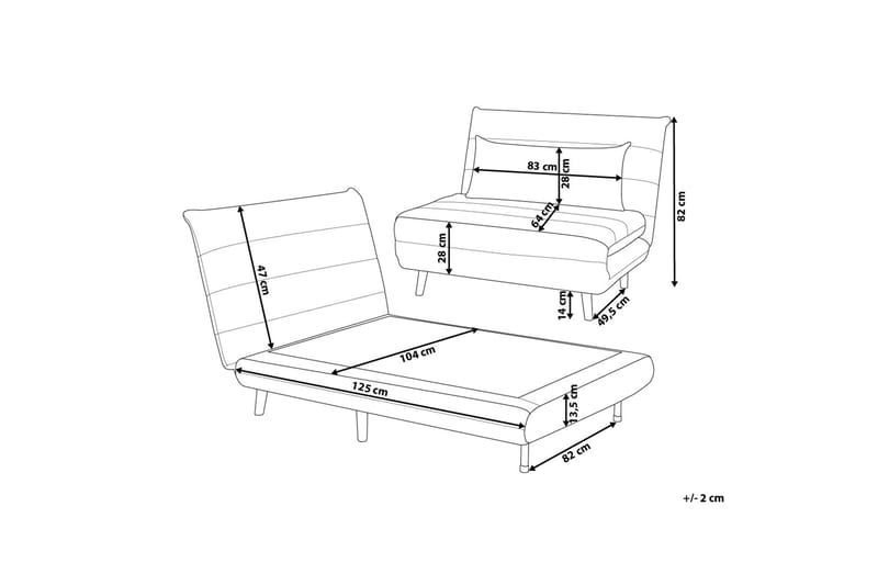 Bäddsoffa Setten 104 cm - Grå - Möbler - Soffa - Bäddsoffa - Bäddsoffa längsbäddad