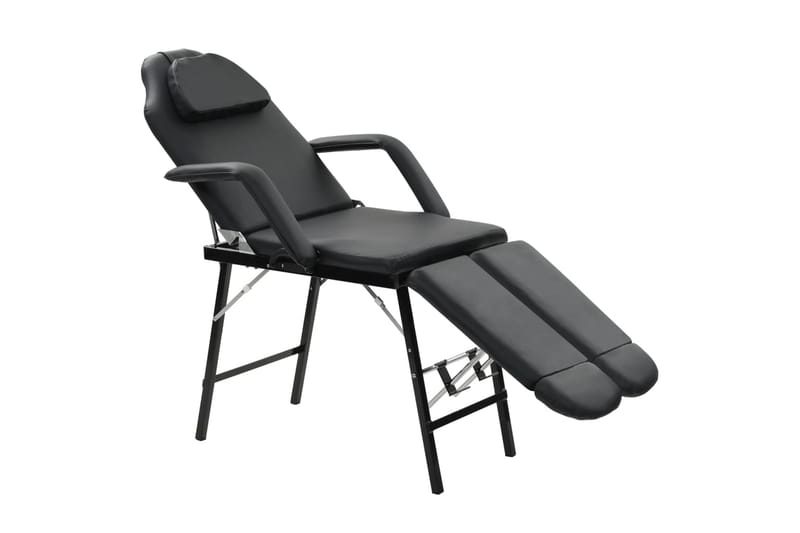 Bärbar behandlingsstol konstläder 185x78x76 cm svart - Svart - Snurrstol & Gungstol