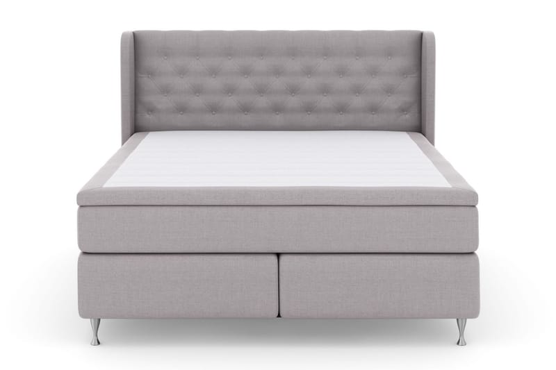 Komplett Sängpaket Choice No 6 160x200 Medium Latex/Memory - Ljusgrå|Silver - Kontinentalsäng - Dubbelsäng - Komplett sängpaket