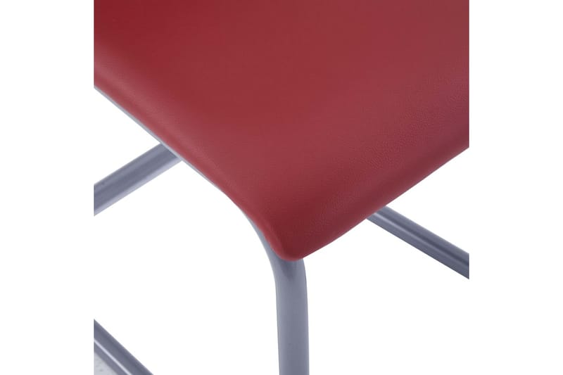 Fribärande matstolar 4 st röd konstläder - Röd - Matstol & köksstol