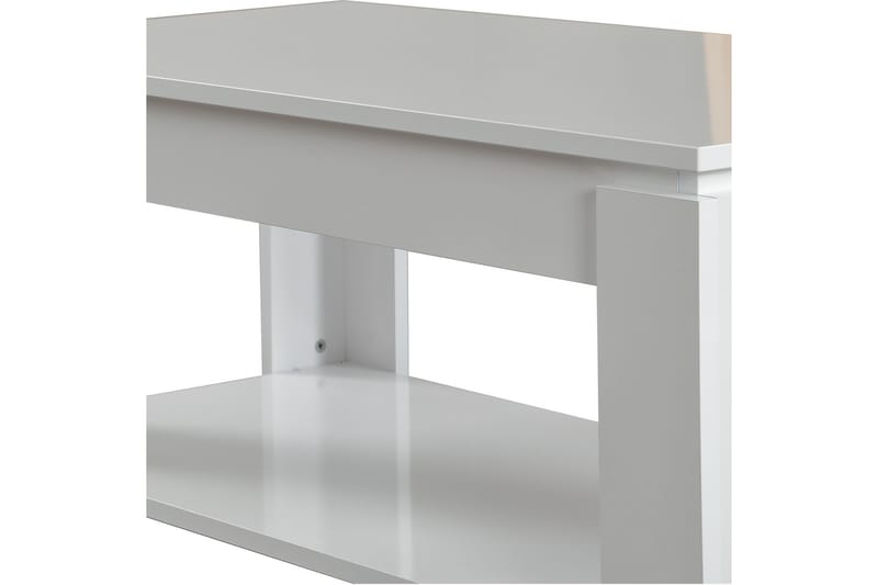 Soffbord Skoglund 104 cm med Förvaring Hylla - Vit - Soffbord