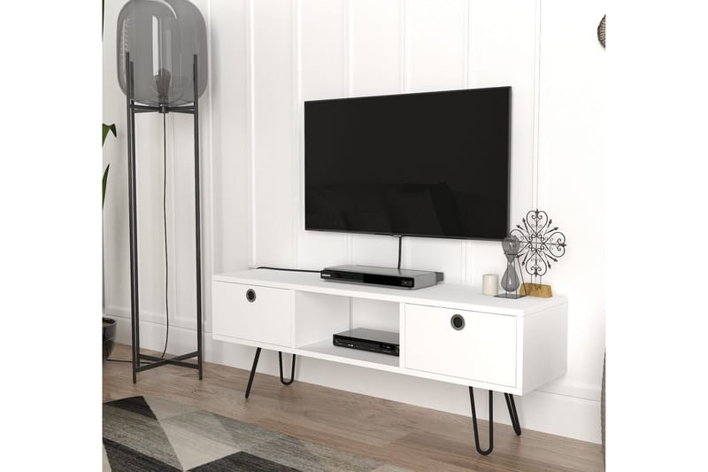 Tv-bänk Tessie 120 cm - Vit - TV bänk & mediabänk