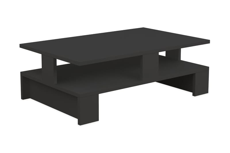 Soffbord Lutchan 80 cm med Förvaring Hylla - Mörkgrå - Soffbord