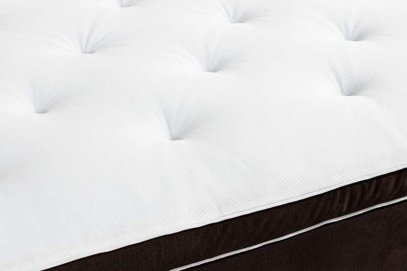 Komplett Sängpaket Rebeca 120x200 cm Rutig Gavel - Brun|Sammet - Kontinentalsäng - Komplett sängpaket