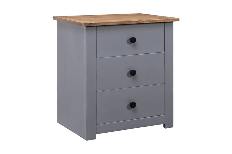 Sängbord grå 46x40x57 cm furu panama - Grå - Sängbord & nattduksbord