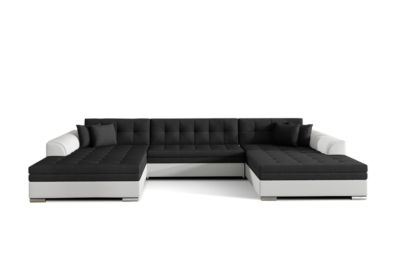 Hörnbäddsoffa Biscottino Universal - Svart/Vit - Möbler - Soffa - Bäddsoffa - Bäddsoffa längsbäddad
