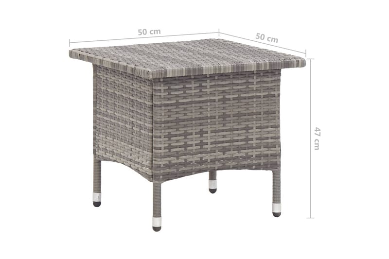 Trädgårdsbord grå 50x50x47 cm konstrotting - Grå - Cafébord