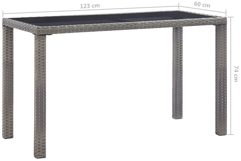 Trädgårdsbord antracit 123x60x74 cm konstrotting - Grå - Matbord utomhus