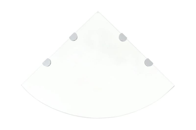 Hörnhyllor 2 st kromade hyllkonsoler glas genomskinlig 45x45 - Transparent - Hörnhylla