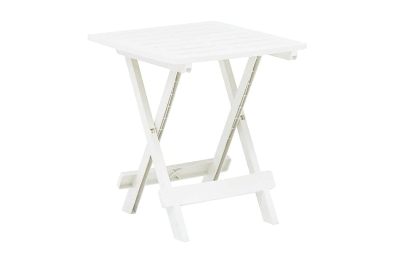 Hopfällbart trädgårdsbord vit 45x43x50 cm plast - Vit - Matbord utomhus