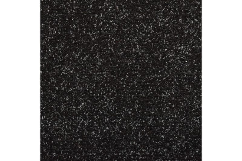 Trappstegsmattor 15 st nålad 65x25 cm svart - Svart - Trappstegsmatta