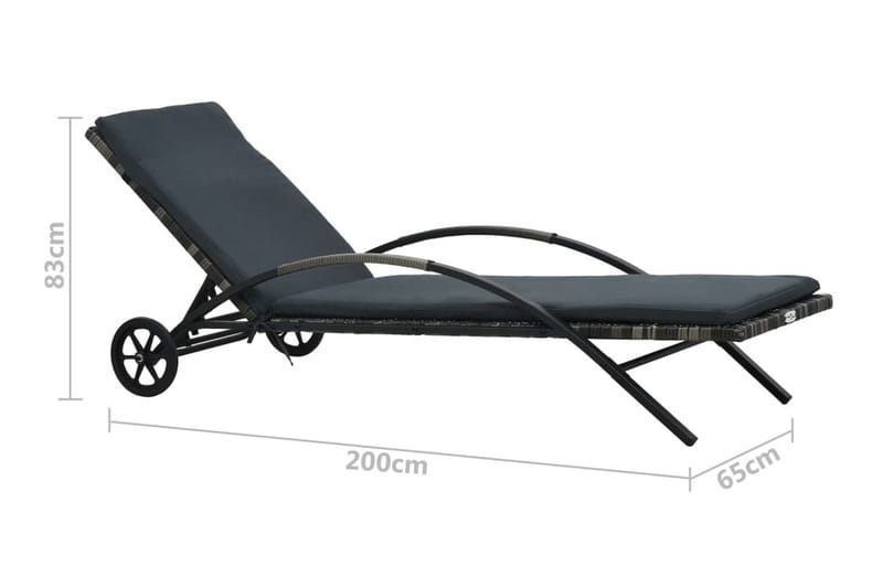 Solsängar med bord konstrotting antracit - Grå - Solsäng & solvagn