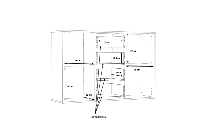 Skänk Barnitz 34x123 cm - Vit - Sideboard & skänk