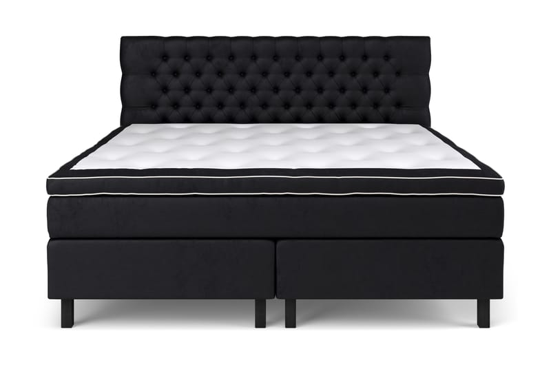 Komplett Sängpaket Estelle 210x210 cm - Svart|Sammet - Komplett sängpaket - Kontinentalsäng