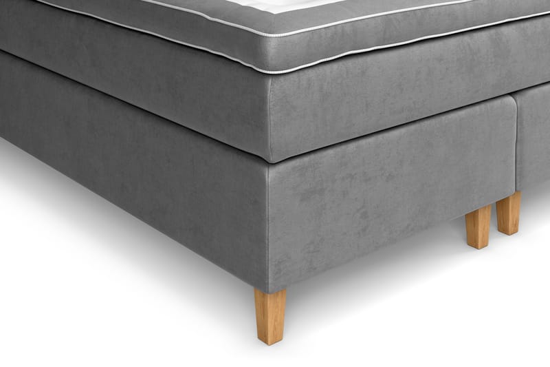 Kontinentalsäng Estelle 160x200 cm - Grå|Sammet - Kontinentalsäng - Komplett sängpaket
