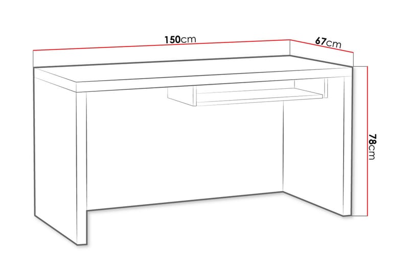 Skrivbord Ciborro 150 cm - Brun - Skrivbord - Datorbord