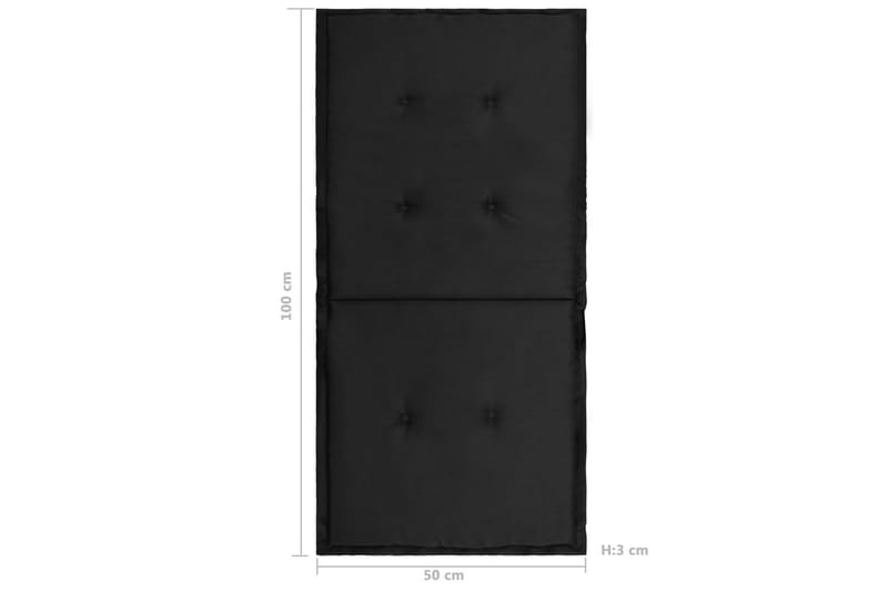 Dynor för trädgårdsstolar 4 st svart 100x50x3 cm - Svart - Sittdyna & ryggdyna utemöbler