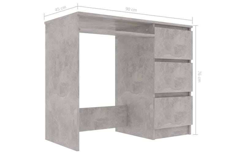 Skrivbord betonggrå 90x45x76 cm spånskiva - Grå - Skrivbord - Datorbord