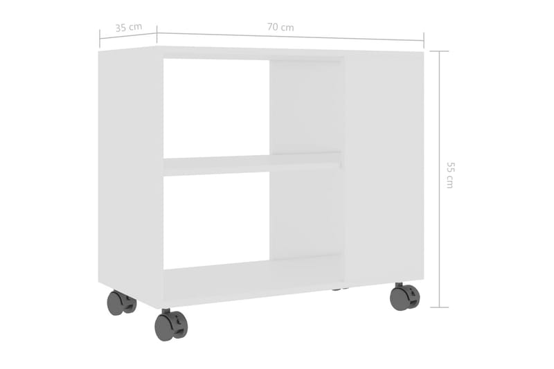 Sidobord vit 70x35x55 cm spånskiva - Vit - Lampbord & sidobord - Brickbord & småbord