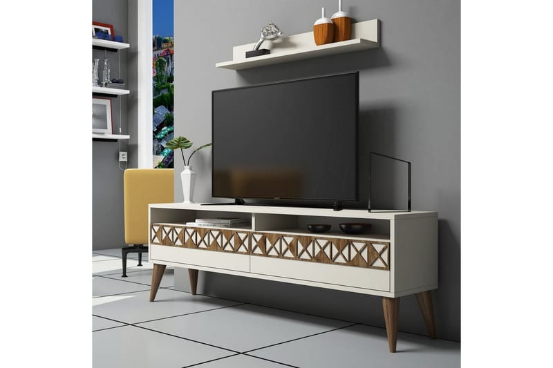 TV-Möbelset Raffaldt 150 cm - Vit - TV-möbelset