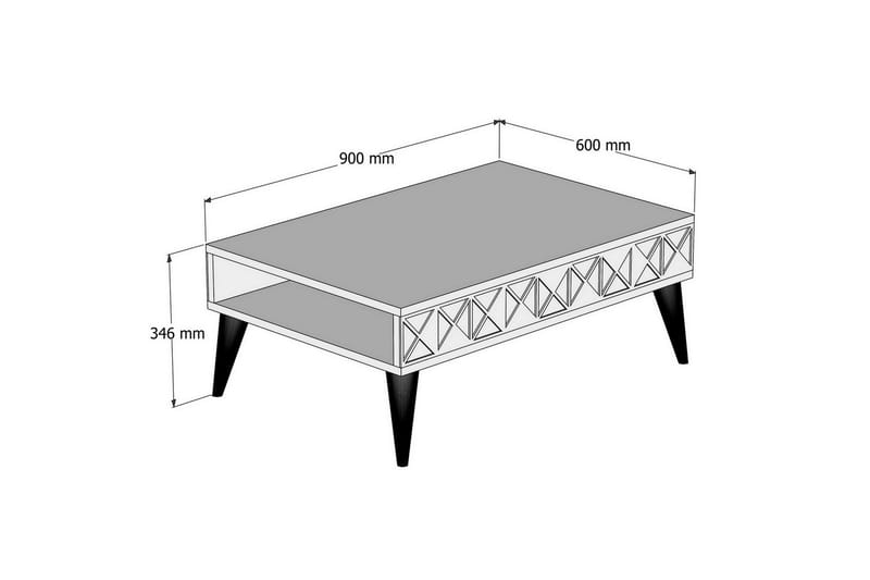 Soffbord Raffaldt 90 cm med Förvaring Hylla - Valnötsbrun - Soffbord