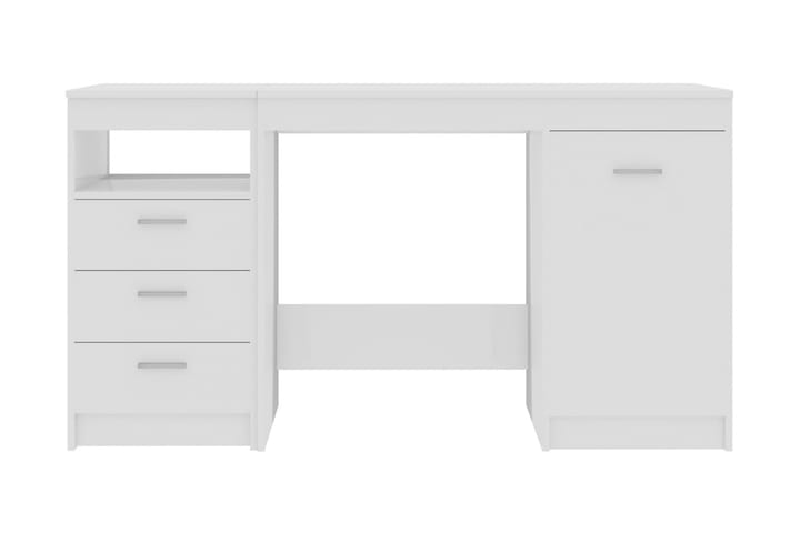 Skrivbord vit högglans 140x50x76 cm spånskiva - Vit - Skrivbord - Datorbord