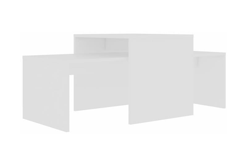 Soffbord set vit 100x48x40 cm spånskiva - Satsbord - Soffbord