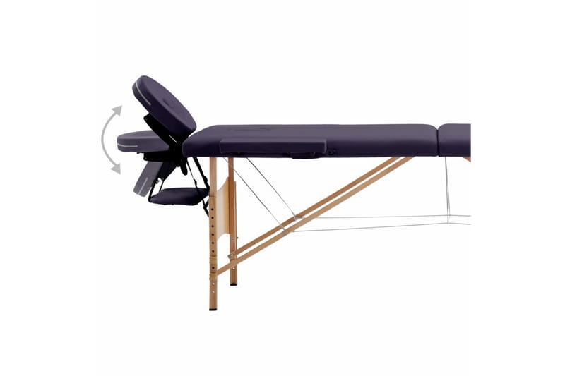 Hopfällbar massagebänk 2 sektioner trä mörklila - Lila - Massagebord