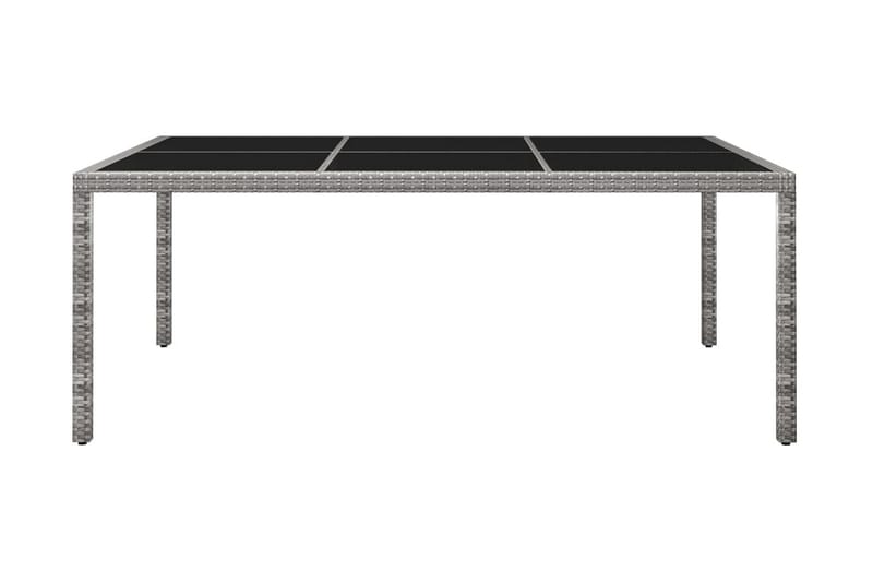Matbord för trädgården grå 200x150x74 cm konstrotting - Grå - Matbord utomhus